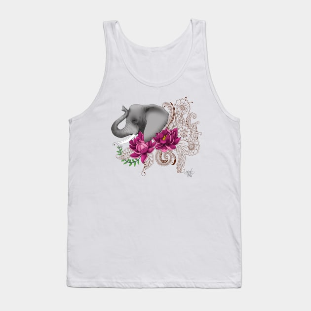 Elephant & Henna Tank Top by tigressdragon